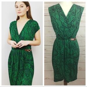 Michael Kors Paisley Surpluce Faux Wrap Dress